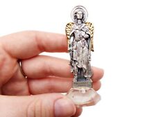Two Toned Archangel St Saint Uriel Mini Statue Figurine on Base 2 3/4 Inches picture