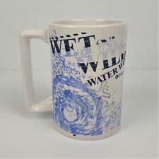 Wet 'n' Wild Water World Gold Coast Australia White / Blue Mug RARE Vintage picture