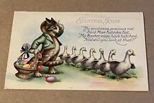 Vtg 1928 Anthropomorphic Cat Easter Joys Postcard picture