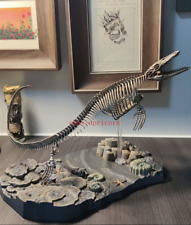 Mosasaurus Skeleton Fossil Statue Figure Painted Model Collectible Hand Painting picture