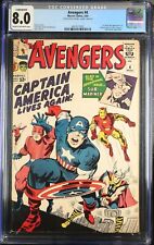 Avengers #4 CGC VF 8.0 Conserved 1st Silver Age Captain America Marvel 1964 picture