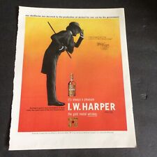 Vintage I.W. Harper Whiskey Ad Clipping Original Magazine Ad Buy War Bonds picture