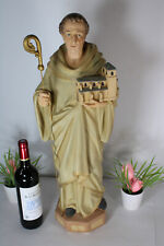 XL Antique chalkware Saint trudo Sint truiden flemish city saint Figurine statue picture