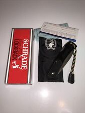 Vintage Schrade SP3 Firebird Lockback Knife Black Hand w/ Sheath NY USA 90s NOS picture