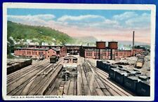 THE D. & H. ROUND HOUSE, ONEONTA, New York. 1923 Vintage Postcard. Railway. picture