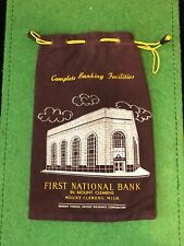 Vintage FIRST NATIONAL BANK A. Rifkin Money Coin Bag Mt. Mount Clemens Michigan picture