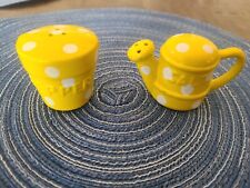 Vintage Salt and Pepper Shakers Yellow Polkadot picture