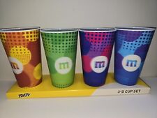 M&M's 3-D Hologram Drinking Cup Set of 4 (orange, Green, Purple, and Blue) picture