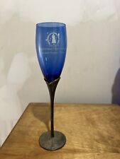 Vintage Rockwood, TN High School Prom Cobalt Blue Champagne Glass W/ Pewter Base picture