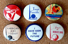 Lot of 6 - Vintage 1939 NY Worlds Fair  Pinback Buttons  Repro NY Rare Designs picture