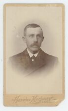 Antique CDV Circa 1870s Handsome Man With Mustache Wearing Suit Ringe Denmark picture