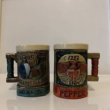 Vintage Napcoware 1792 Eagle Inn Pepper, 1805 Bird & Bottle Inn Salt Shakers  picture