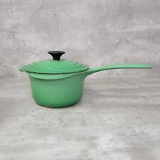 Le Creuset Enamel Cast Iron Sauce Pan Green With Lid #16 Made In France picture