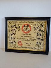 Mickey Mouse Club - Authentic Certificate - For a Mouseketeer Membership Framed picture