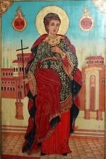 VINTAGE ORTHODOX HAND PAINTED ICON SAINT TRYPHON picture