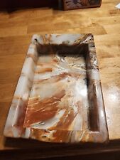 Vintage Ultra-stone  Marble Onyx Office Paper Note Tray Used. B3 picture