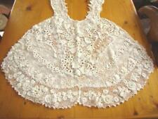 Antique Hand Made Ecru Lace Dress SHAWL, Shoulder Scarf w/Lappets & Dangles picture