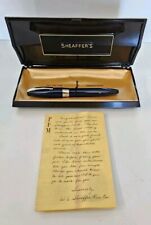 VTG Sheaffer PFM Blue with Silver Trim PdAg Fine Nib With Case 1960 Instructions picture