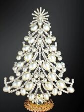 Vintage Czech Rhinestone Pearl Christmas Tree - Magical Holiday Decor picture