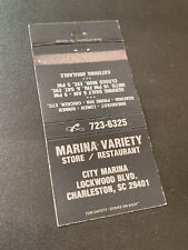 Vintage South Carolina Matchbook: “Marina Variety Store” Charleston, SC picture