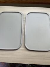 Two (2) Tupperware Rectangle Replacement Seals / Lids In Greystone / Gray +🎁 picture