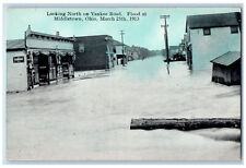 1913 Looking North on Yankee Road Flood at Middletown Ohio OH Antique Postcard picture