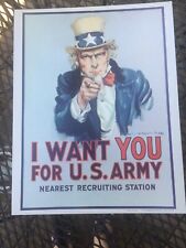 Vintage Cardboard Recruiting Poster I Want You Army Uncle Sam 1968 Vietnam picture