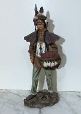 BEAUTIFUL VINTAGE LARGE COMPOSITE SCULPTURE OF A NATIVE AMERICAN MALE WARRIOR picture
