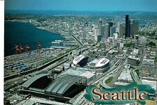 NEW 4x6 Unposted Postcard Seattle Washington dowtown aerial view Seahawks Safeco picture