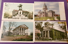 4 ANTIQUE POSTCARDS ARCHITECTURE BUILDINGS  CHURCH STATE HOUSE MONUMENT CRAFTING picture