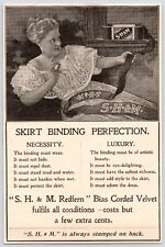 c1890s SH&M Velvet Skirt Binding Victorian Lady Fashion Art Antique Print Ad picture