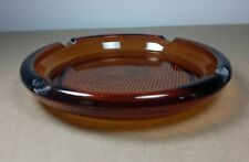 Vintage Large Group Amber Bronze Brown Heavy Glass Ashtray 4 Seat 8