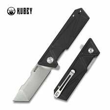 Kubey Avenger Folding Knife Black G10 Handle D2 Plain Edge Beadblast KU104A picture