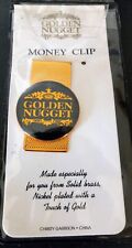 Vintage Exclusive GOLDEN NUGGET Casino Money Clip Solid Brass Nickel plated Gold picture
