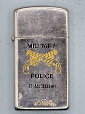 Vintage 1982 Military Police Ft McClellan Chrome Slim Zippo Lighter picture