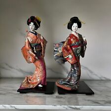 Set Of 2 /  Vintage Japanese Geisha Kyoto Kyugetsu Doll Traditional picture