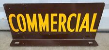 Rare Vintage Metal Flange Sign Commercial Old 2 Sided Advertising Topper Gas Oil picture