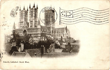 Lincoln Cathedral South West Lincolnshire England Postcard 1903 picture