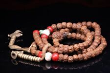 19.7-inch Ethnic Style Natural Old Vajra Bodhi Weaving 108 Buddha Beads Necklace picture