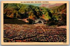 Vtg Hollywood California CA Hollywood Bowl Outdoor Amphitheatre 1930s Postcard picture