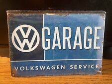 VW GARAGE “VOLKSWAGEN SERVICE” 8”TALL 12”WIDE METAL SIGN NIP FOR SHOP-OFFICE picture