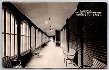Grinnell Iowa~Grinnell College~Women's Dorm Cloister~Long Corridor~1930s RPPC picture