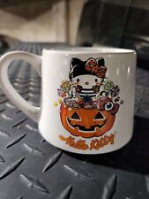 Hello Kitty Halloween Mug Trick Or Treat Pumpkin White Coffee Mug  picture