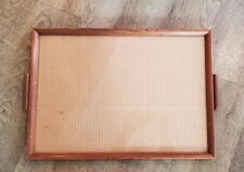 VINTAGE MCM PICTURE FRAME with Glass SERVING TRAY, 20.75 X 14.75