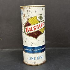 Vintage 60s Falstaff Beer Can Early Pull Tab 16 Ounce Steel 1960's Pint Decor picture