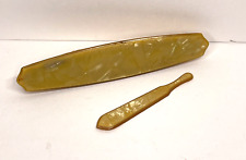 Antique Pearlized Celluloid Bakelite Finger Buff & Cuticle Tool picture