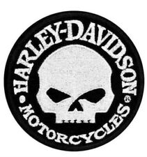 Harley-Davidson Black & White Willie G Skull Logo 4in Small Hubcap Patch 8011574 picture