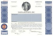 Dave and Buster's, Inc. - Specimen Stocks and Bonds - Specimen Stocks & Bonds picture