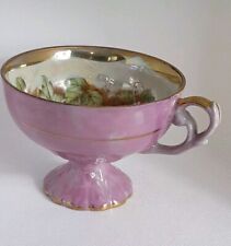 Royal Ainsley 7720 Tea Cup Luster Pink Footed Fruit Orchard Pattern Gold Trim picture