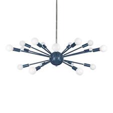 Atomic 16 Arms Sputnik Ceiling Light Chandelier Mid Century Modern Glossy Blue  picture